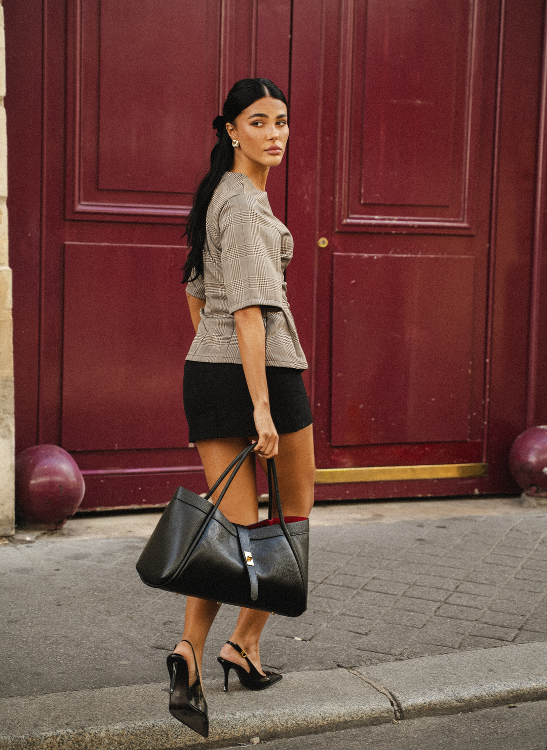 Valentina en cuir de vachette + pochette intégrée 🇮🇹 Noir – Image 3