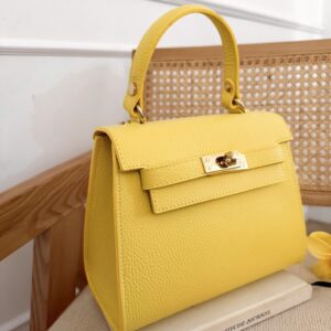 Mariah jaune inspiration H en cuir de vachette