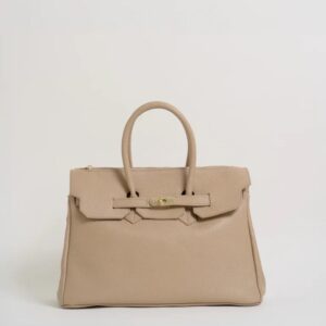 Lina en cuir de veau avec bandoulière Taupe