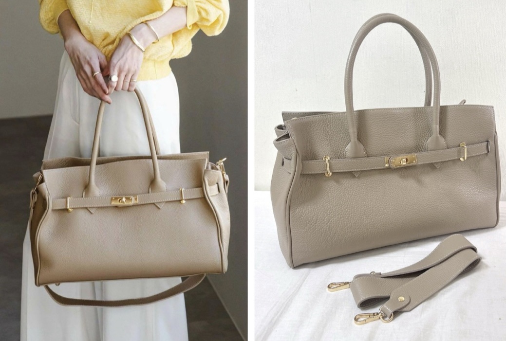 Selena bag en cuir de vachette 🇮🇹 taupe – Image 6