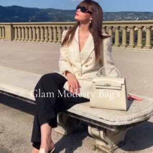 Keliyah cuir lisse de veau finition saffiano beige