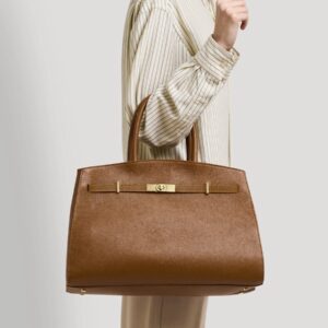 Victoria en cuir de veau camel