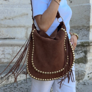 Sac Isabelle en daim à frange - Marron