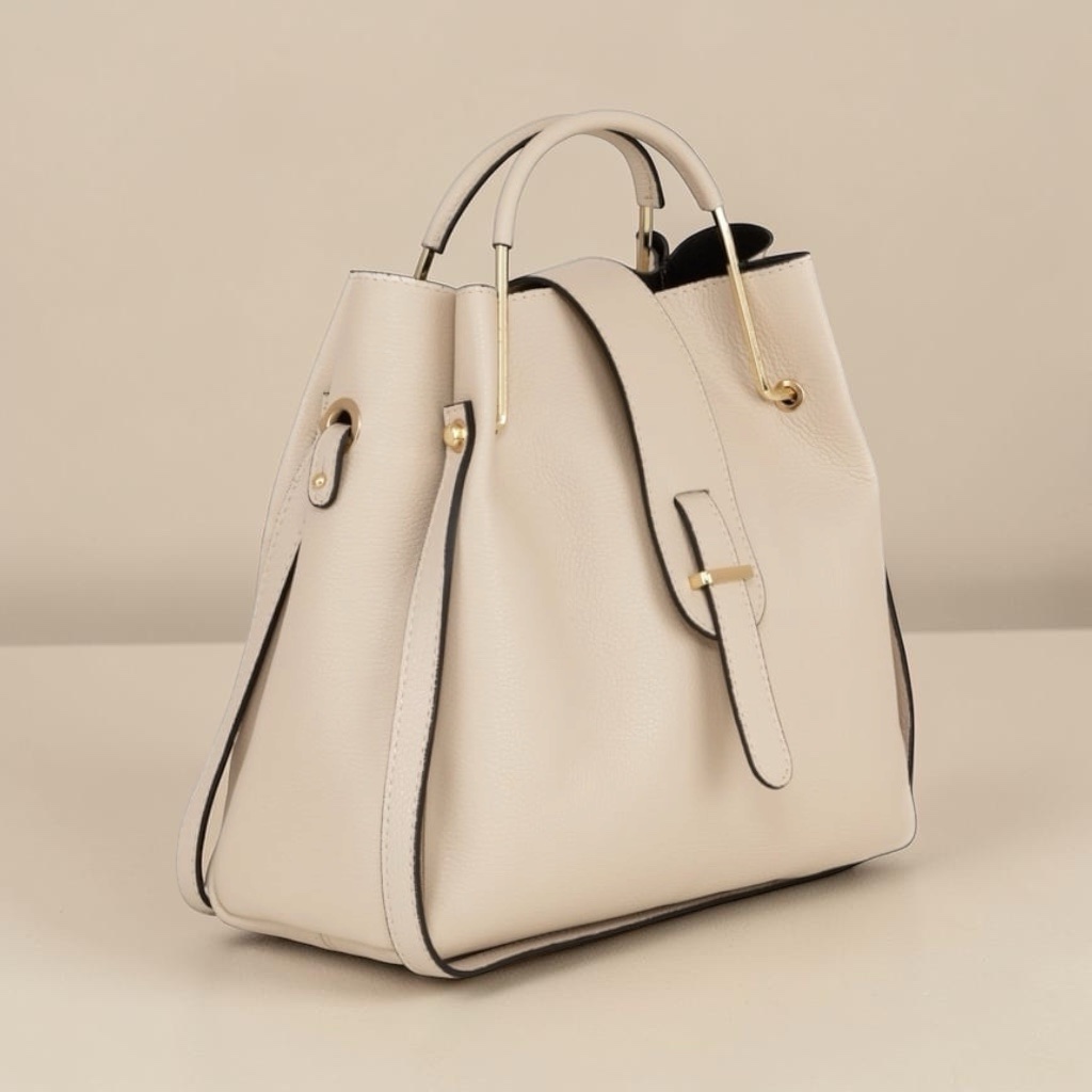Sac alba en cuir de veau crème – Image 2