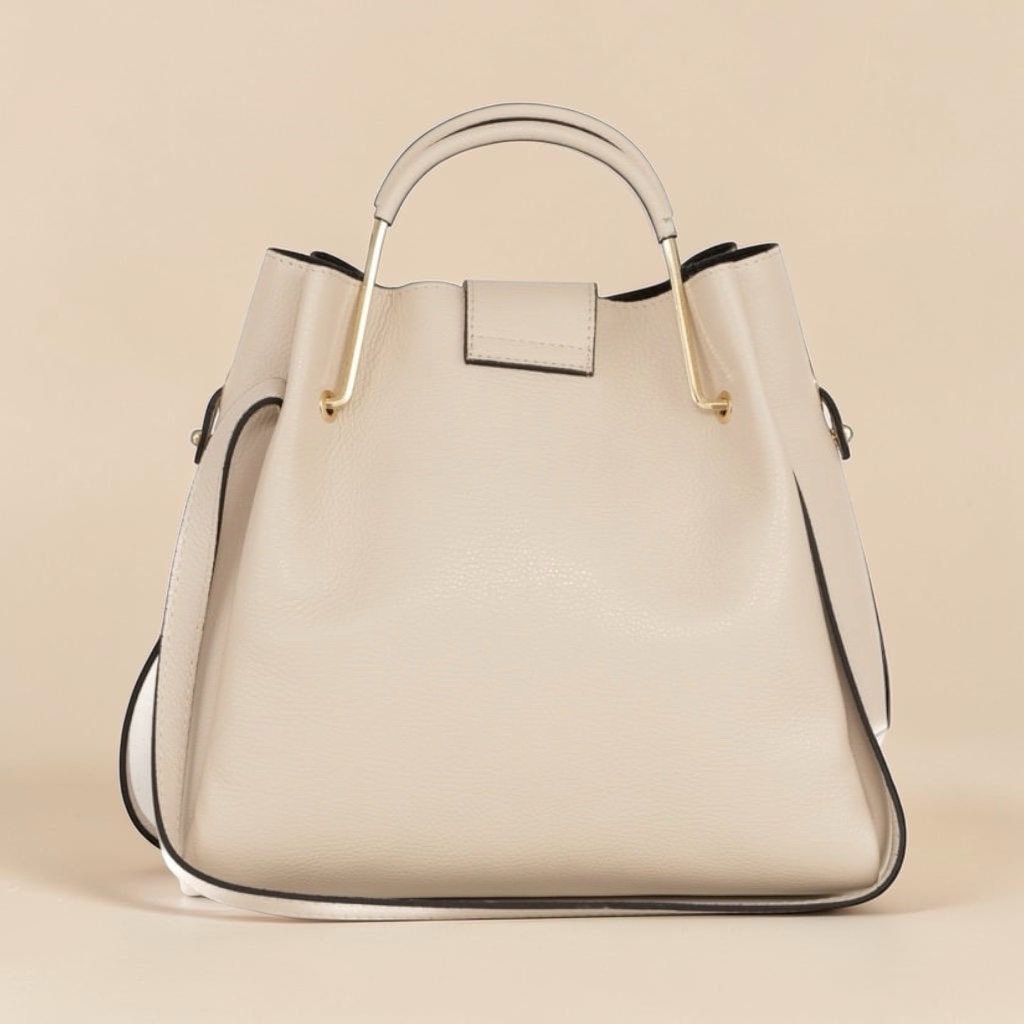 Sac alba en cuir de veau crème – Image 3