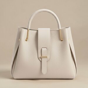Sac alba en cuir de veau crème