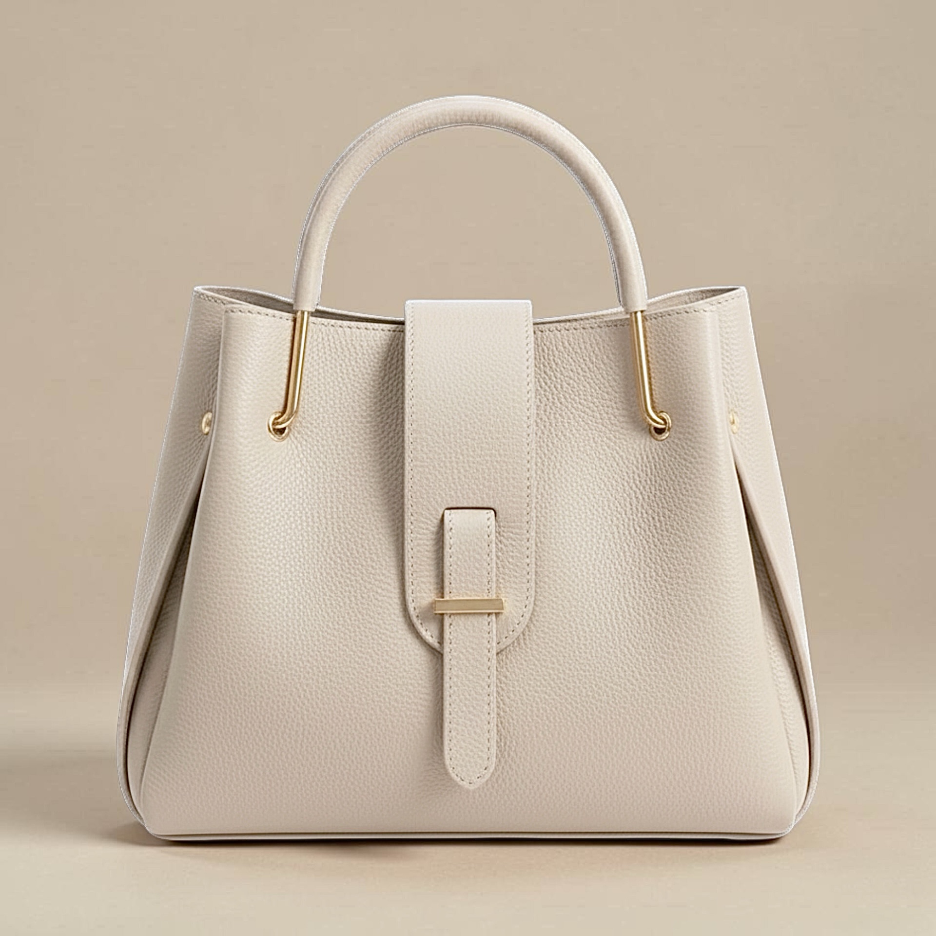 Sac alba en cuir de veau crème